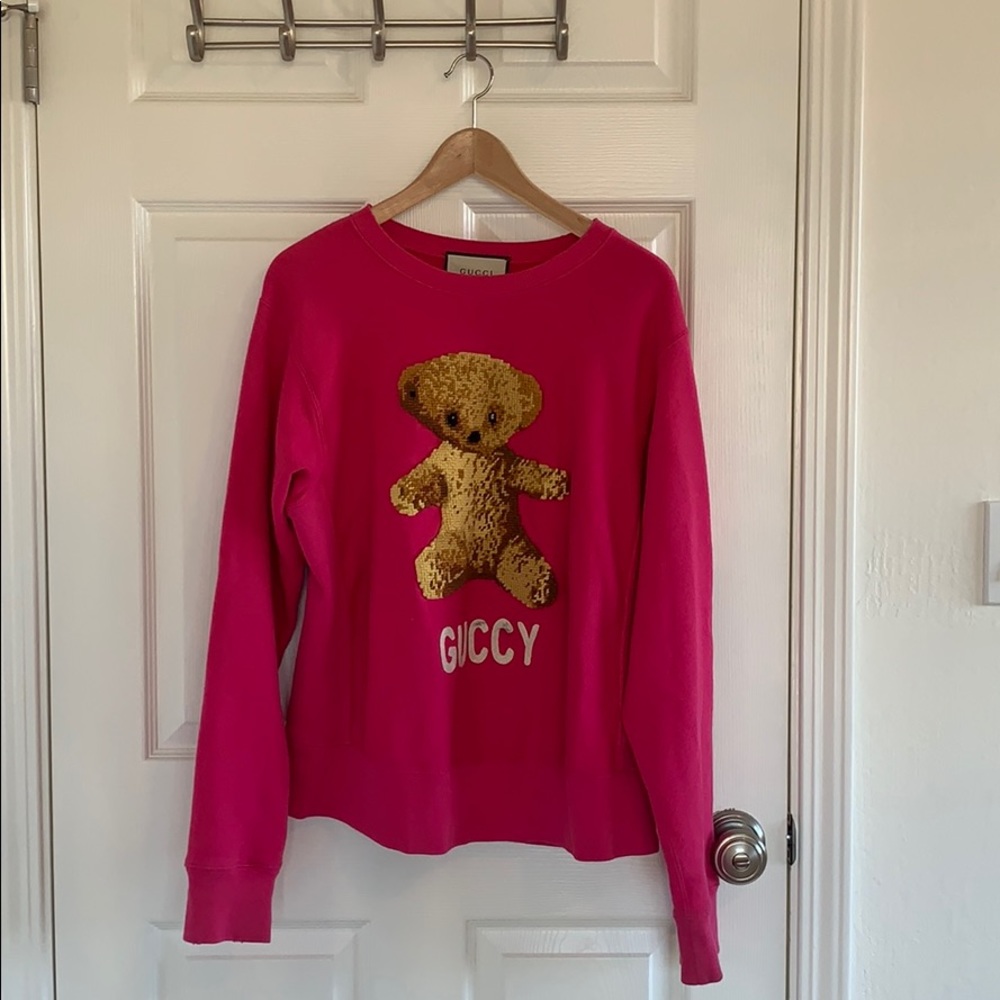 Bright pink Gucci sweatshirt